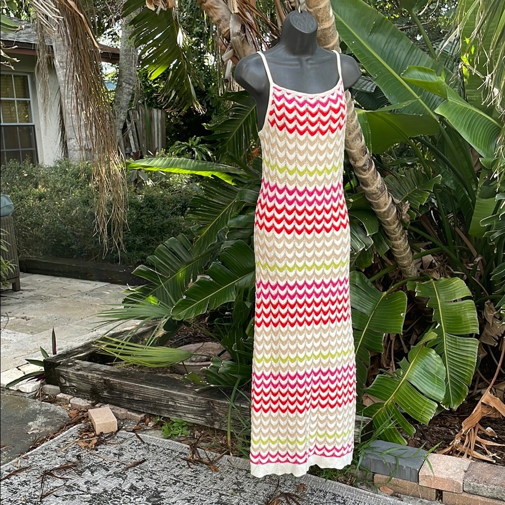 Rachel Zoe Multicolor Chevron Maxi Dress